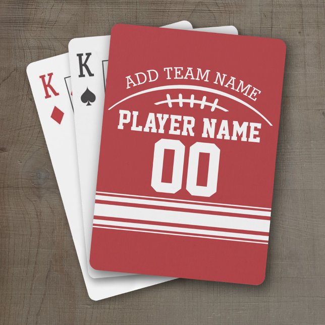 Fotboll Fläkt med eget namn och nummer Spel Kort (Personalized Playing Cards - Football  Design)