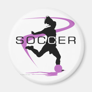 Fotboll - flickor - rosor magnet
