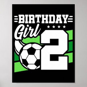 Fotboll Födelsedag 2 År Gammal Tjej 2-års Födelsed Poster