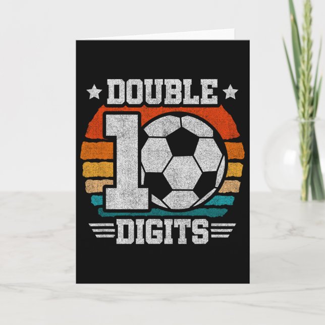 Fotboll Födelsedag - Dubbla siffror 10 år gammal - Kort (Framsida)