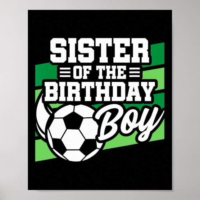 Fotboll Födelsedag - Födelsedag Syster - Pojkar Fo Poster (Framsidan)