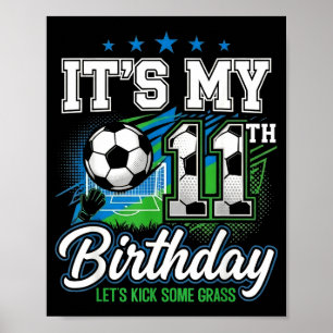 Fotboll Födelsedags Kläder Det Är Min 11-årsdag Fo Poster
