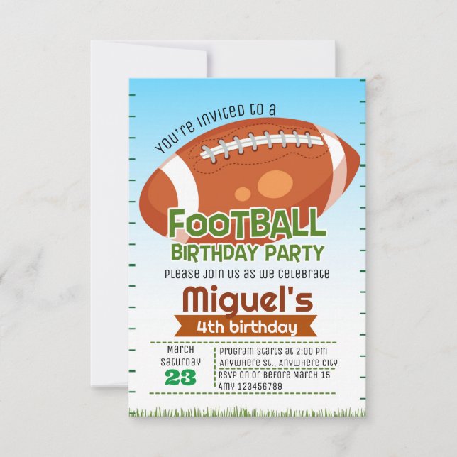 Fotboll Födelsedagsfest Inbjudan (Framsida)