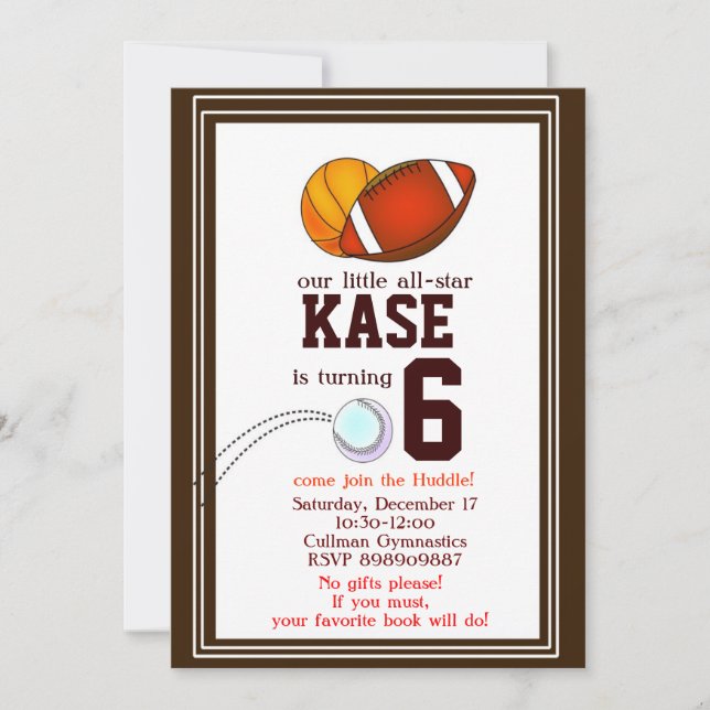 Fotboll födelsedagsfest inbjudan (Framsida)