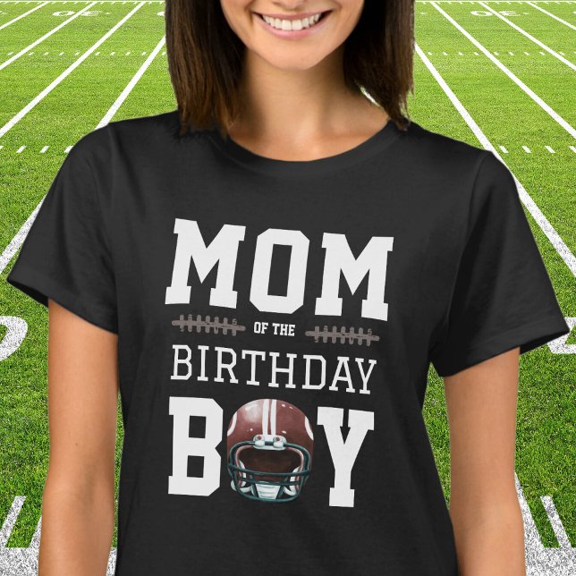 Fotboll Födelsedagsfest Mamma T Shirt (Mom of the Birthday Boy - First year down Football inspired birthday party)