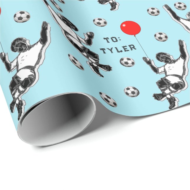 Fotboll Födelsedagspresent Inpackningspapper Presentpapper (Rullad Hörn)