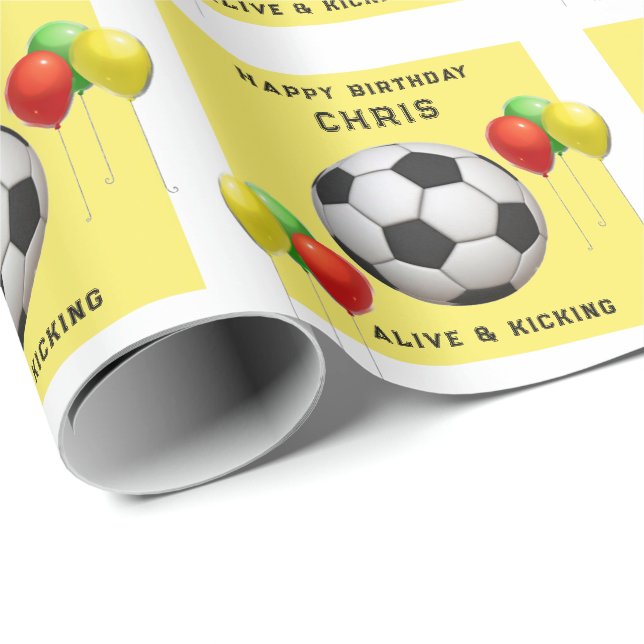 Fotboll Födelsedagspresent Presentpapper (Rullad Hörn)