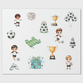 Fotboll Födelsedagspresentens Inpackningspapper Po Presentpapper