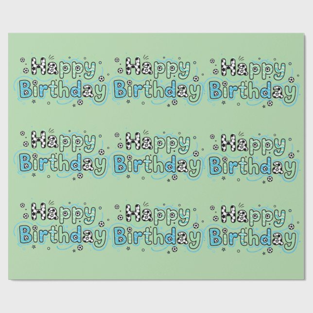 Fotboll Födelsedagspresentpapper Pojke Presentpapper (Platt)