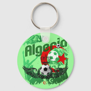 Fotboll för Algeriet grungekonst fläktar Algerie Nyckelring