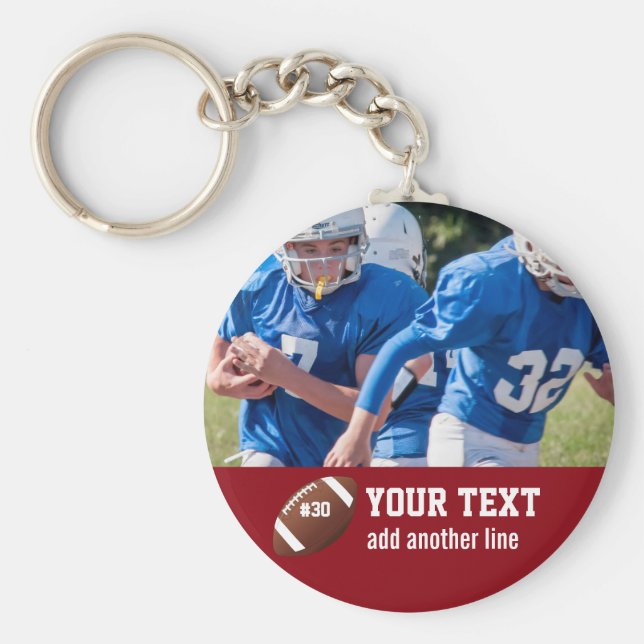 Fotboll för anpassningsbar Namn och nummer Nyckelring (Framsidan)