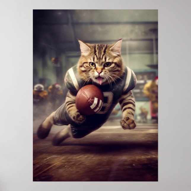 Fotboll för att spela katt - Touchdown Poster (Framsidan)