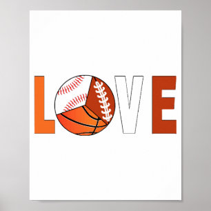 Fotboll för basket i Tennis Basketball Älskare Poster