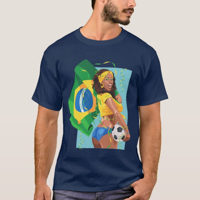 Fotboll för Brasilien fotbollboll T-shirt (Framsida)
