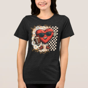 Fotboll för coola Retro Heart-speldagen T Shirt