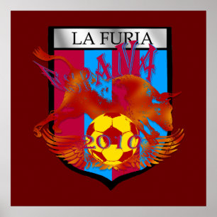 Fotboll för fläktar för Lafuriafutbol skyddar Poster