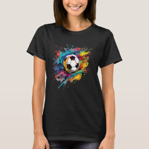 Fotboll för fotboll i Boll Stänk T Shirt