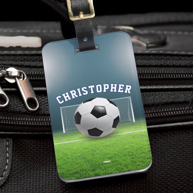Fotboll för fotboll Idrottsman Namn Sports Bagagebricka (soccer ball / football luggage tag)