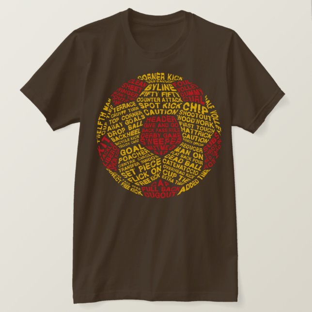 Fotboll för fotboll Ord Art Typografi T Shirt (Design framsida)