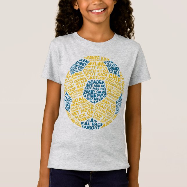 Fotboll för fotboll Ord Art Wordle T Shirt (Framsida)