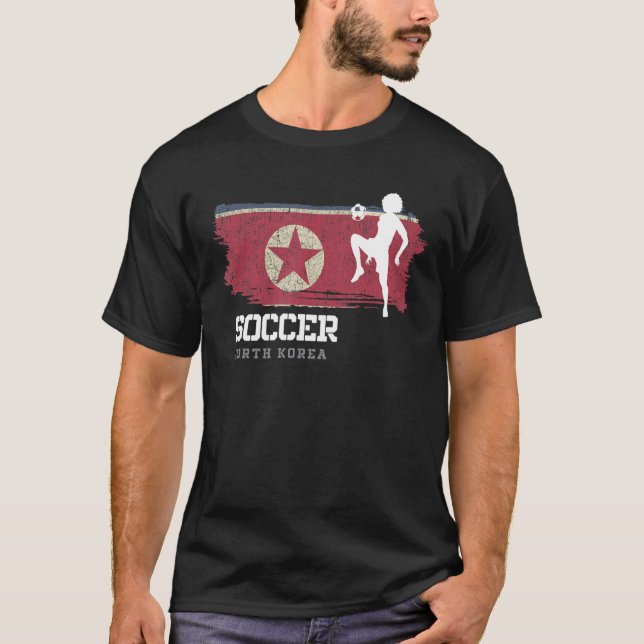 Fotboll för herrar, nordkoreansk fotboll, kvinnlig t shirt (Framsida)