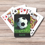 Fotboll för herrar, Personlig Namn Casinokort<br><div class="desc">Fotbollsportsorten Namn i fotboll i Personlig har en fotboll på fotbollsbecken med personlig namn där du kan lägga till ditt namn. Anpassa genom att redigera texten i textrutan eller ta bort text. Designad av ©Evco Sports www.zazzle.com/store/evcosports</div>
