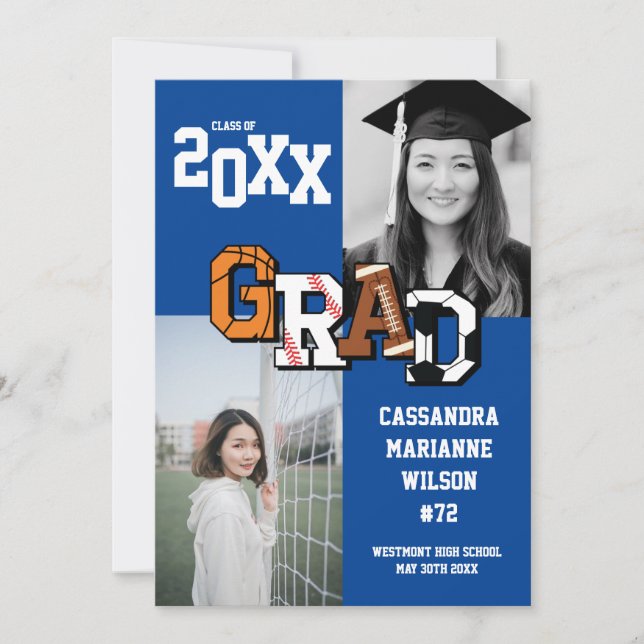 Fotboll för idrottare Studenten Inbjudningar (Framsida)