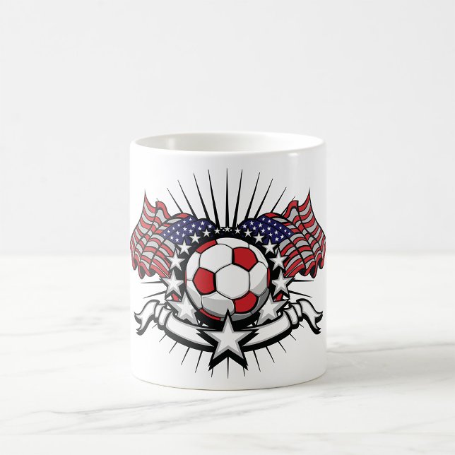 Fotboll för patriotiskt amerikanskt fotbollsarenor kaffemugg (Skapare uppladdad)