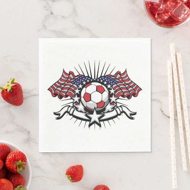 Fotboll för patriotiskt amerikanskt fotbollsarenor pappersservett (Skapare uppladdad)