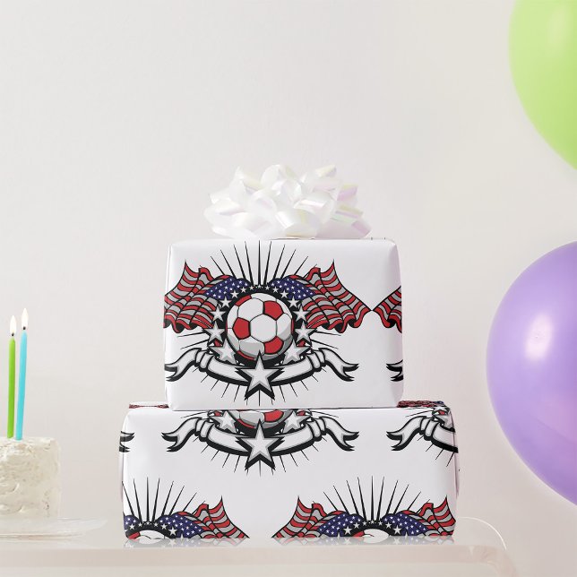 Fotboll för patriotiskt amerikanskt fotbollsarenor presentpapper (Skapare uppladdad)