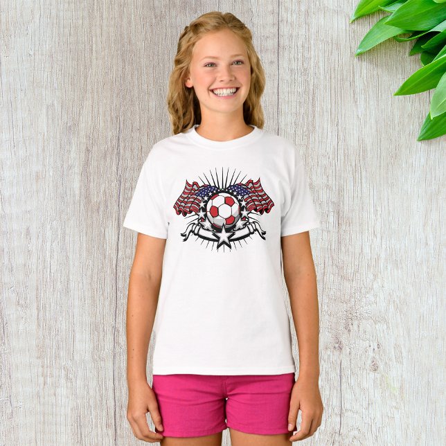 Fotboll för patriotiskt amerikanskt fotbollsarenor t shirt (Skapare uppladdad)