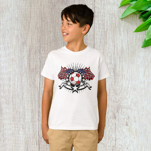 Fotboll för patriotiskt amerikanskt fotbollsarenor t shirt