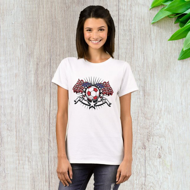 Fotboll för patriotiskt amerikanskt fotbollsarenor t shirt (Skapare uppladdad)