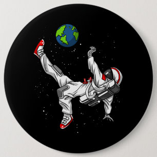 Fotboll för rymdastronaut knapp