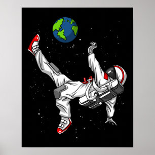 Fotboll för rymdastronaut poster