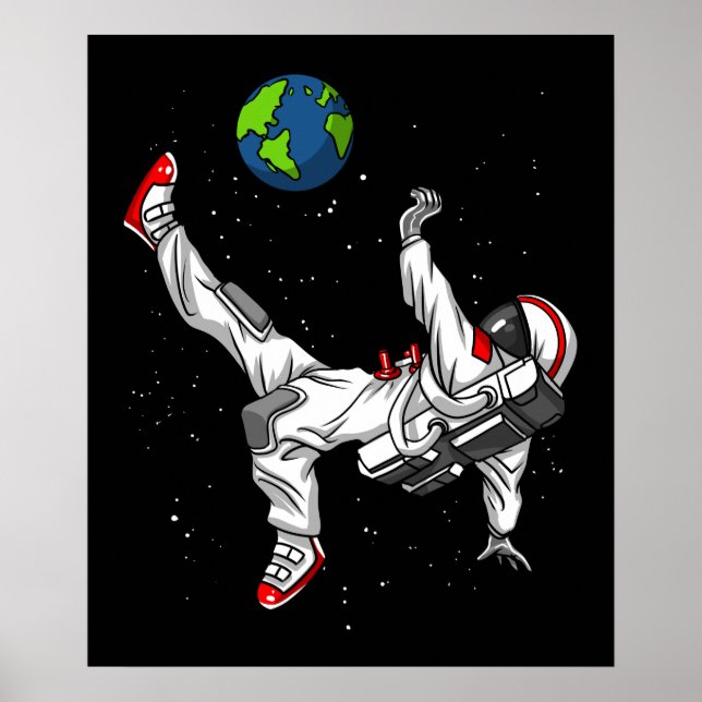 Fotboll för rymdastronaut poster (Framsidan)