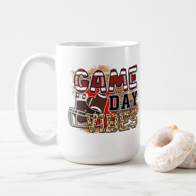 Fotboll för spel dag Vibes Kaffemugg (Med munk)