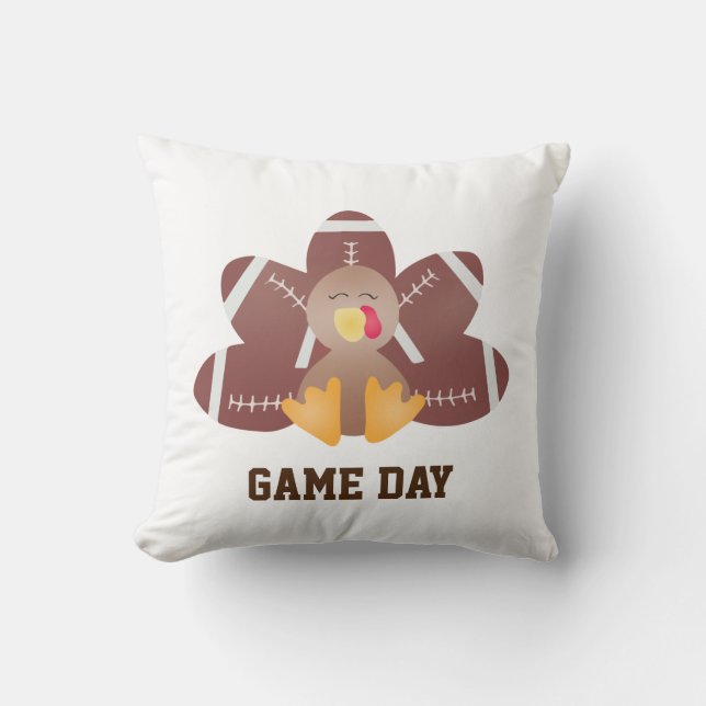 Fotboll för spel Turkiet Feathers Brown Kudde (Framsida)