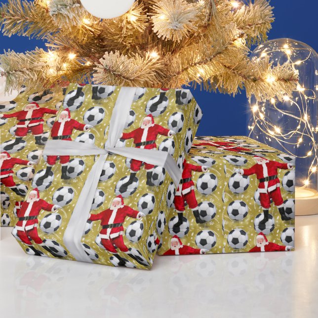 Fotboll för spelare med boll presentpapper (Helgdagar)