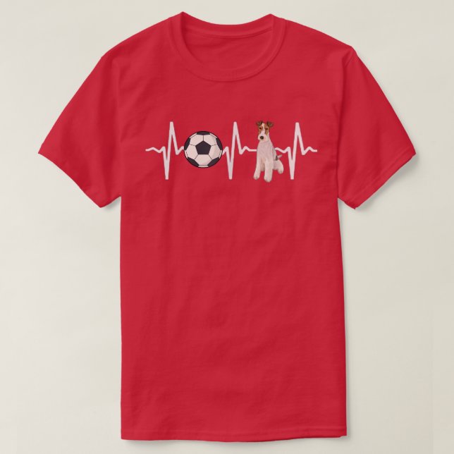 Fotboll för Terrier Heartslag Hund älskare T Shirt (Design framsida)