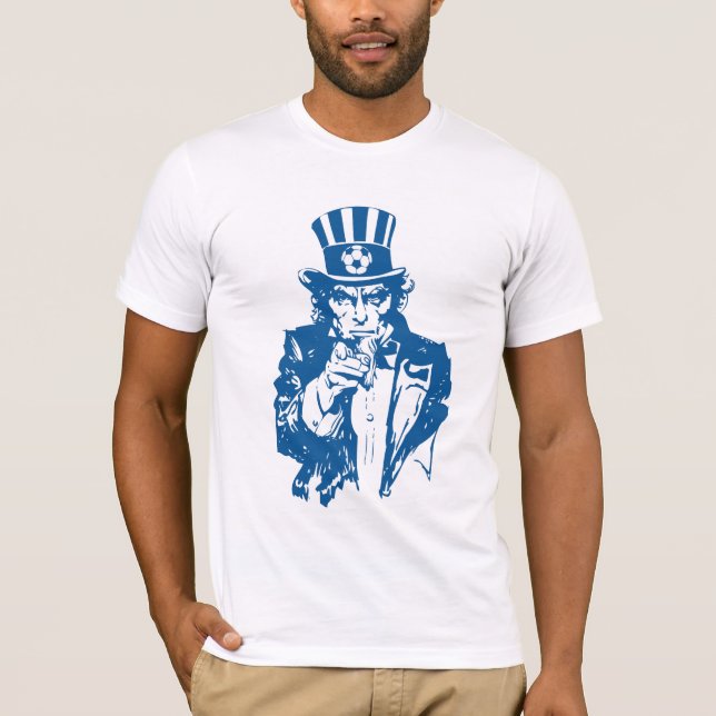 Fotboll för USA uncle sam Tee Shirt (Framsida)