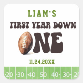 Fotboll för vattensfärg Pojke första året ner Fyrkantigt Klistermärke