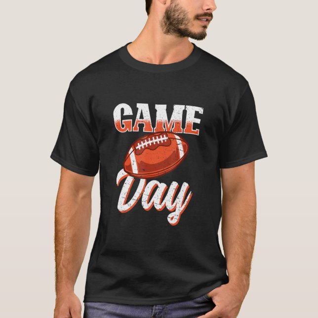 Fotboll för Vintage på speldagen T Shirt (Framsida)