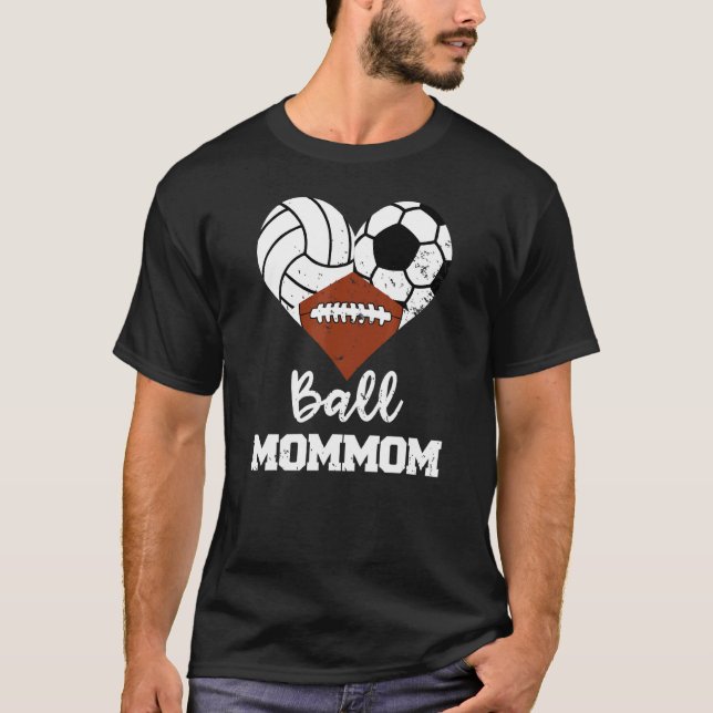 Fotboll för volleyboll i boll Mommom Heart Mamma T Shirt (Framsida)