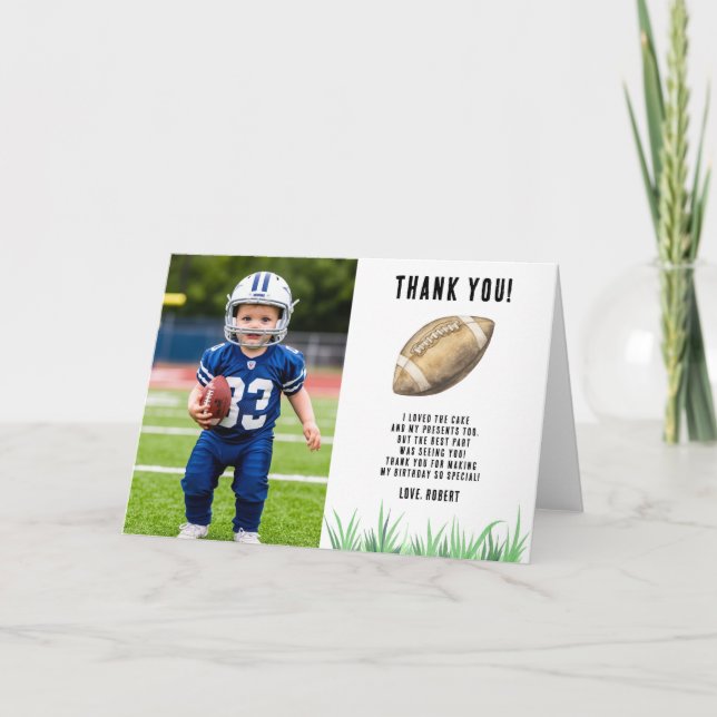 Fotboll Första Året Nedräkning Födelsedag Tack Kort (Framsida)