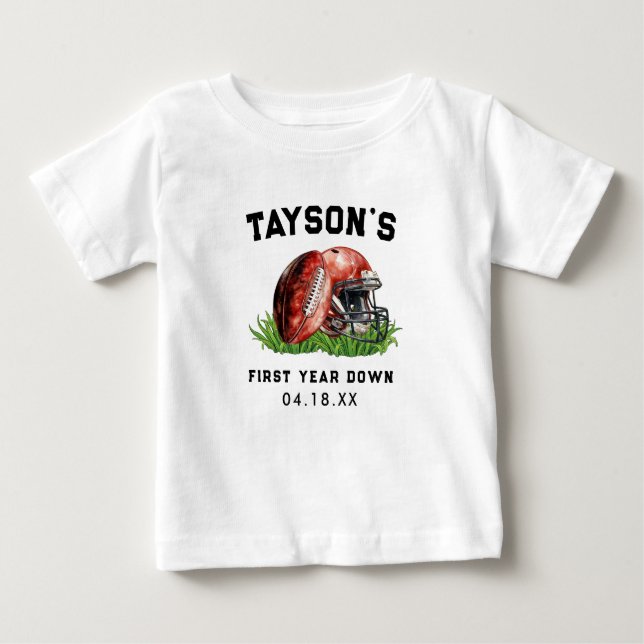 Fotboll Första året ner 1-årsdag T Shirt (Framsida)