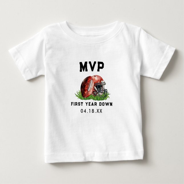 Fotboll Första året ner 1-årsdag T Shirt (Framsida)