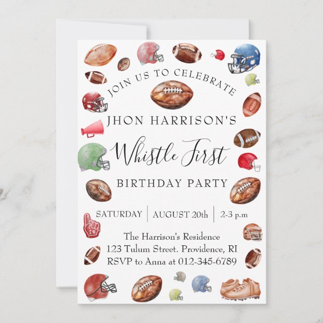 Fotboll första födelsedag 1:a födelsedag inbjudningar (Framsida)