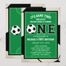 Fotboll första Födelsedagsfest inbjudan