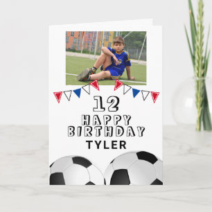 Fotboll Fotboll Boll Fana Foto Födelsedag Kort